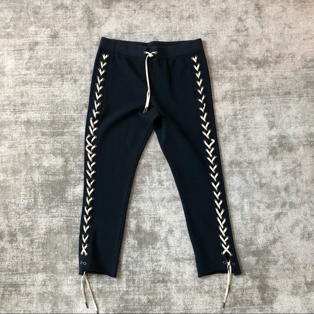 Lace up, dark blue, sweat pants from Pam & Gela